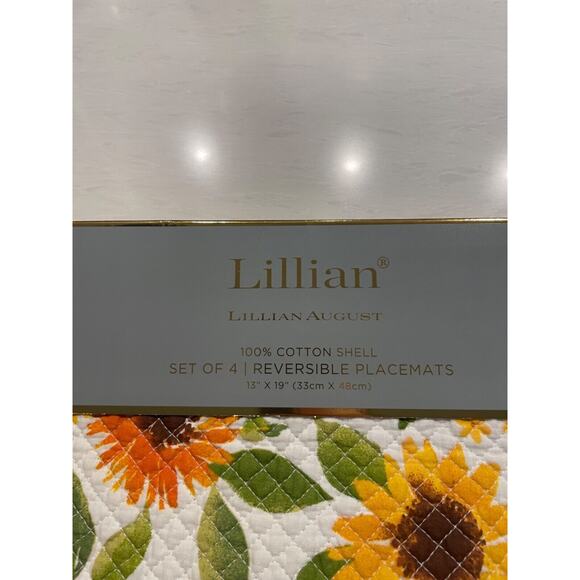 Lillian Autumn Set of 4 Reversible Quilted Placemats FALL FLORALS - Picture 4 of 4